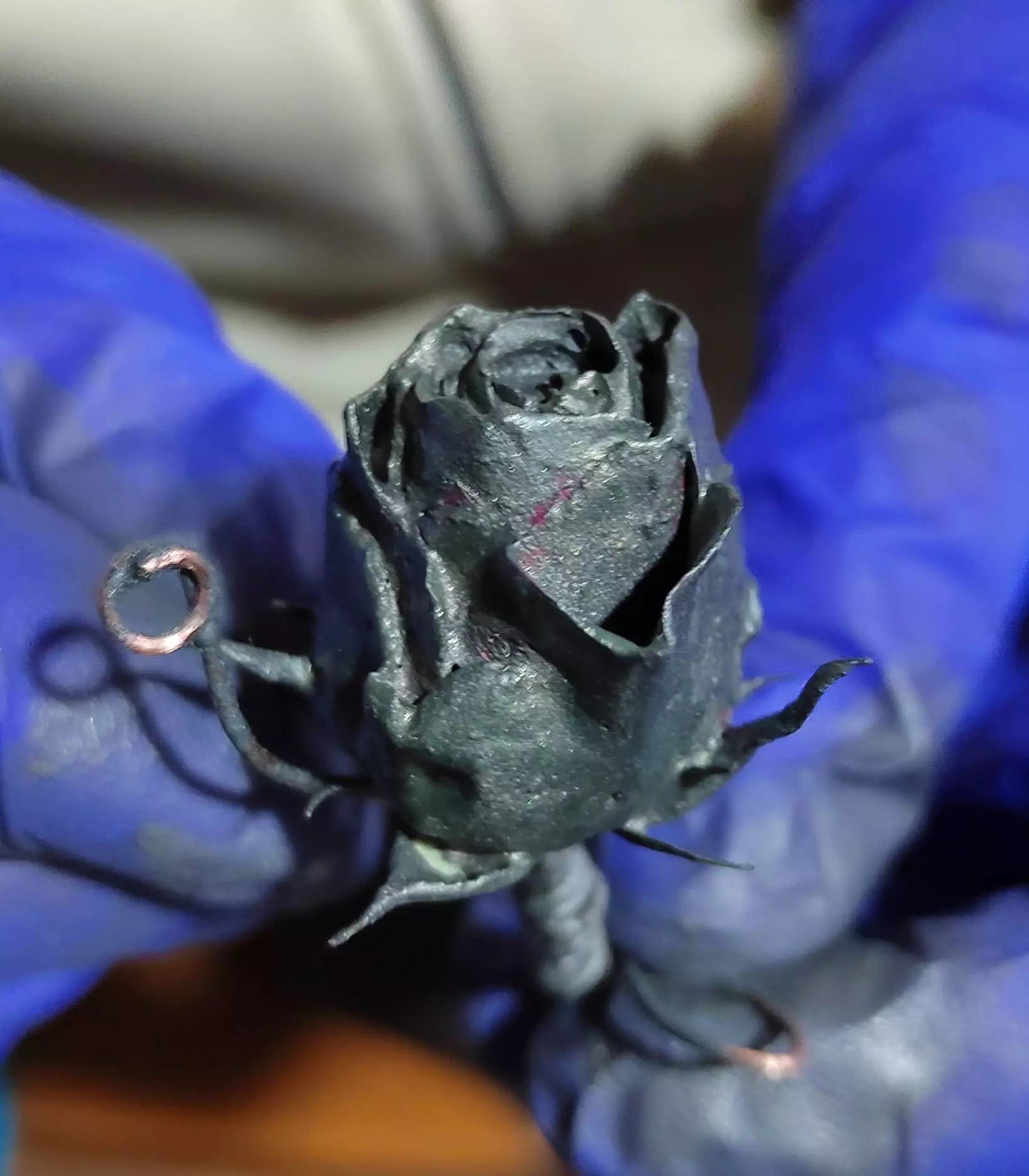 Preparazione di un bocciolo di rosa per l'elettroformatura