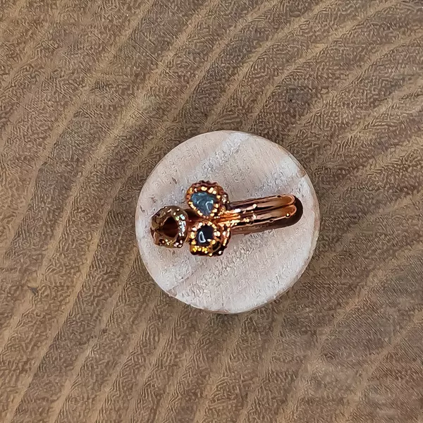 Anello acquamarina e ametista