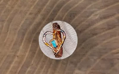 Anello cuore con amazzonite