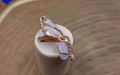 Anello con kunzite doppia