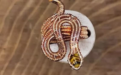 Anello serpente con occhio di tigre
