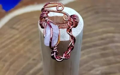 Anello intrecciato con kunzite