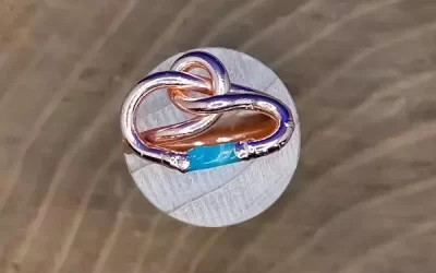 Anello con inserto in amazzonite