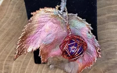 Collana foglie di mora con chiama angeli