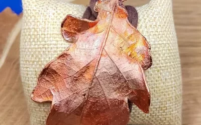 Bracciale foglia di quercia con fettuccia