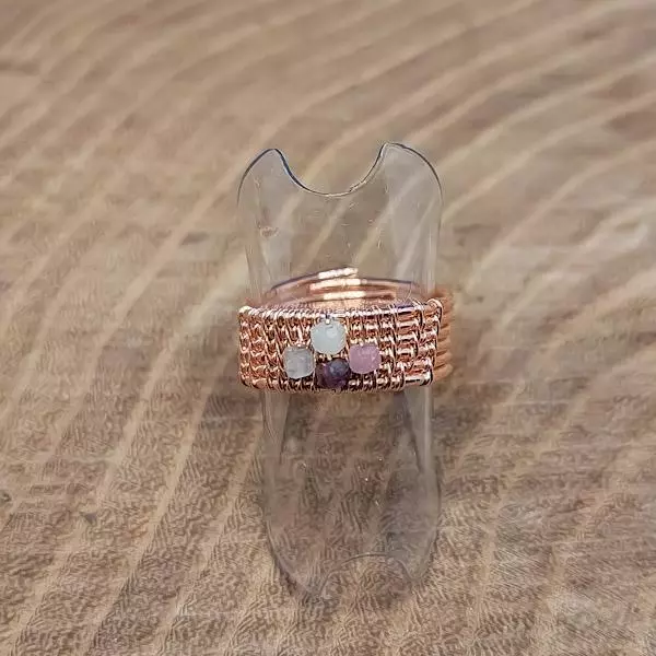 Anello fascia con tormaline